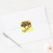 Ho Ho Ho Teddy Bears Vierkante Sticker (Envelop)