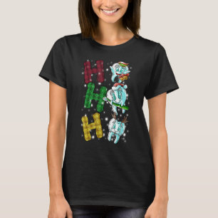 Ho Ho Ho Teeth Santa Dentist Dental Ugly Kerstmis T-shirt