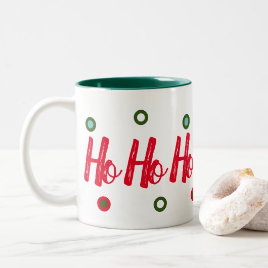 Ho Ho Ho Tweekleurige Koffiemok (Met donut)