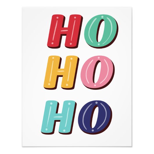 Ho Ho Ho Typografie Foto Afdruk (Voorkant)