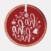 Ho Ho Ho Typografie Keepsake Tree Glas Ornament (Achterkant)