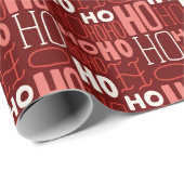Ho Ho Ho Typografie Kerstrood Cadeaupapier (Rol Hoek)