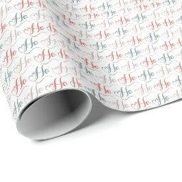 Ho Ho Ho typografie patroon Cadeaupapier