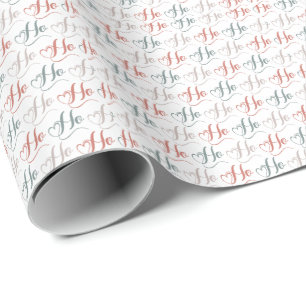 Ho Ho Ho typografie patroon Cadeaupapier