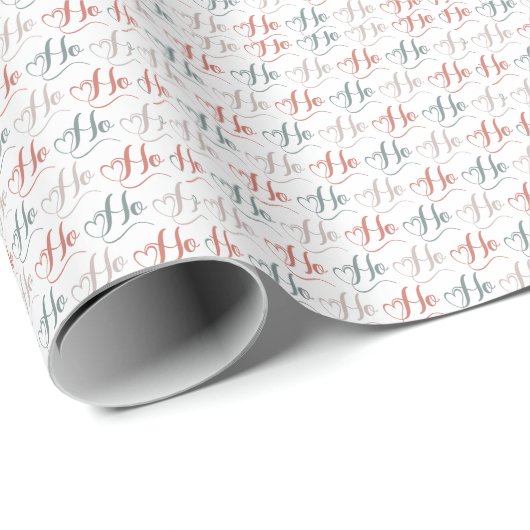 Ho Ho Ho typografie patroon Cadeaupapier (Rol Hoek)