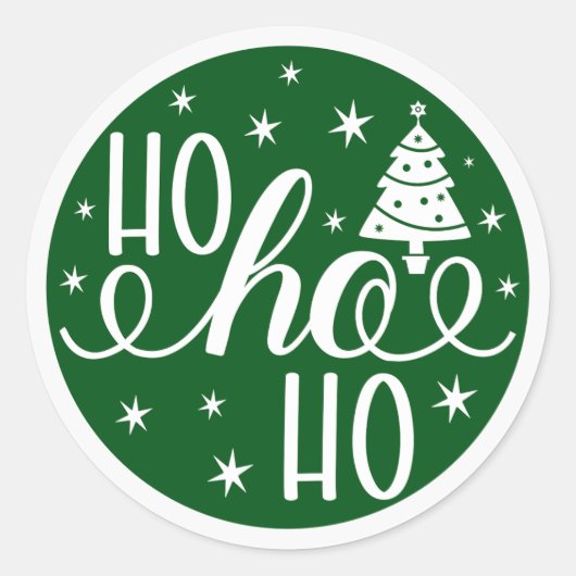 Ho Ho Ho Vakantie Groene Kerstmis Ronde Sticker (Voorkant)