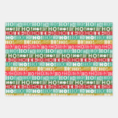 HO! HO! HO! Vakantie inpakpapier, rood en groen Inpakpapier Vel (Voorkant)