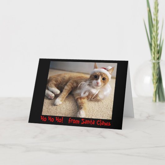 Ho Ho Ho!   van de Klauwen van de Kerstman Feestdagen Kaart (Voorkant)