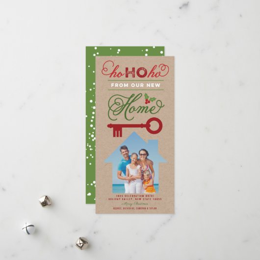 Ho Ho Ho Vanuit onze nieuwe thuis - mededeling ove Feestdagenkaart (Voorkant / Achterkant in situ)