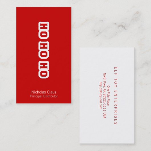 HO HO HO VISITEKAARTJE (Voorkant / Achterkant)