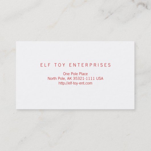 HO HO HO VISITEKAARTJE (Achterkant)