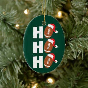 Ho Ho Ho Voetbal   Grappige Kerstmis Humor Keramisch Ornament