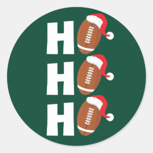 Ho Ho Ho Voetbal   Grappige Kerstmis Humor Ronde Sticker
