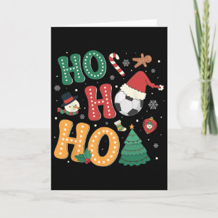 Ho Ho Ho Voetbal Sport Kerstboom Lichtjes Kleding Kaart