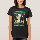 HO HO HO Volleyball Ugly KerstSweater santa H T-shirt (Voorkant)