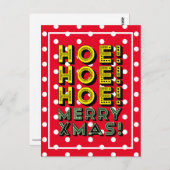 Ho! Ho! Ho! Vrolijk kerstfeest! Aangepaste kleuren Briefkaart (Voorkant / Achterkant)