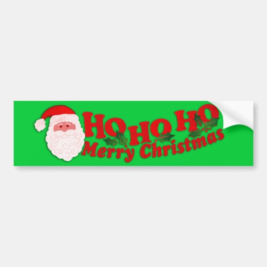 "Ho Ho Ho Vrolijk Kerstfeest" groene auto bumper s Bumpersticker (Voorkant)