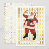 Ho Ho Ho Vrolijk Kerstfeest Kaarten Faux Gold Foli (Voorkant / Achterkant)