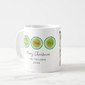 Ho Ho Ho Vrolijk Kerstfeest Moderne foto en tekst Koffiemok (Voorkant links)