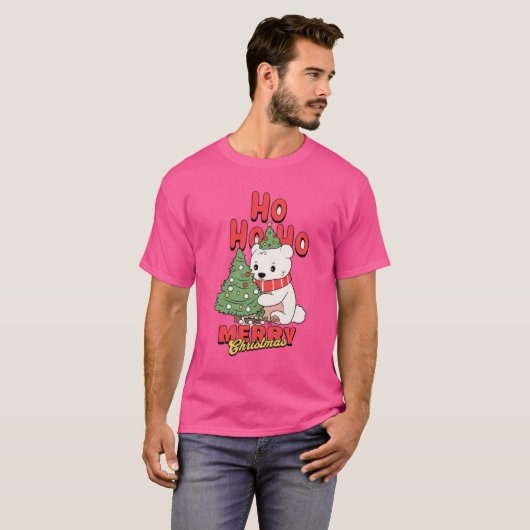 Ho Ho Ho! Vrolijk Kerstfeest Polar Beer Design Tsh T-shirt (Voorkant volledig)