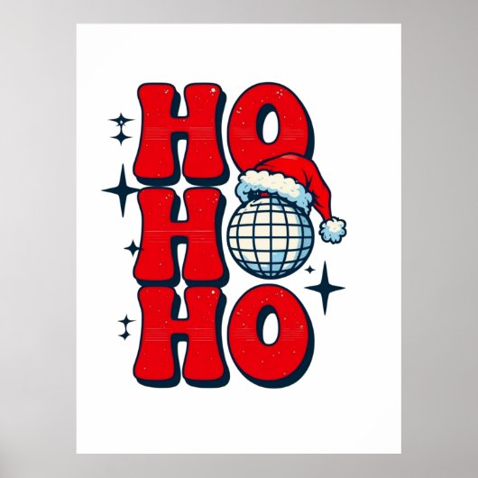 Ho ho ho vrolijk kerstfeest poster (Voorkant)