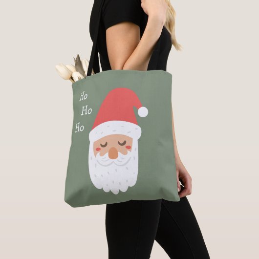 Ho ho ho Vrolijk Kerstfeest Schattige Sinterklaas Tote Bag (Dichtbij)