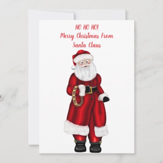 HO HO HO! Vrolijk kerstfeest van Sinterklaas Feestdagenkaart (Voorkant)