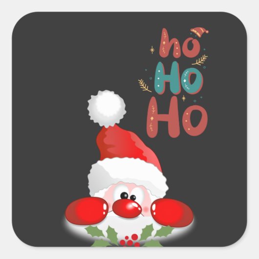 Ho, ho, ho. Vrolijk kerstfeest Vierkante Sticker (Voorkant)