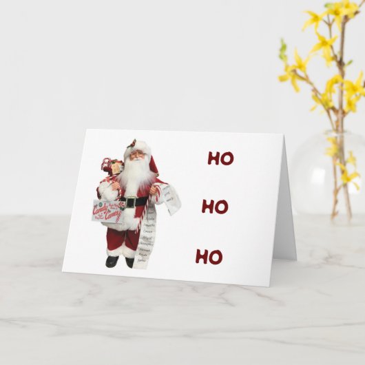 **HO HO HO & VROLIJK KERSTFEEST VOOR U** KAART (Gele Bloem)