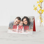 Ho ho ho vrolijk kerstfoto vakantiekaart kaart (Gele Bloem)