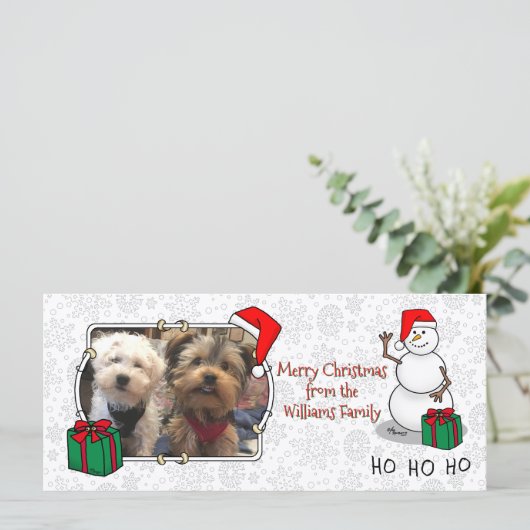 Ho Ho Ho Vrolijk Kerstman Schattige Sneeuwman (Staand voorkant)