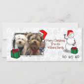 Ho Ho Ho Vrolijk Kerstman Schattige Sneeuwman (Voorkant)