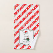 Ho Ho Ho Vrolijk Kerstman Schattige Sneeuwman Bad Handdoek (Handdoek)