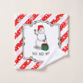 Ho Ho Ho Vrolijk Kerstman Schattige Sneeuwman Bad Handdoek (Wasdoekje)