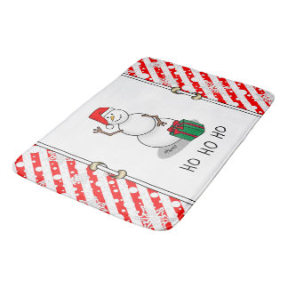 Ho Ho Ho Vrolijk Kerstman Schattige Sneeuwman Badmat