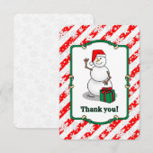 Ho Ho Ho Vrolijk Kerstman Schattige Sneeuwman Bedankkaart (Voorkant / Achterkant)