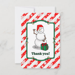 Ho Ho Ho Vrolijk Kerstman Schattige Sneeuwman Bedankkaart