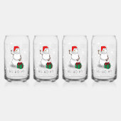 Ho Ho Ho Vrolijk Kerstman Schattige Sneeuwman Blikvorm Glas (Achterkant)