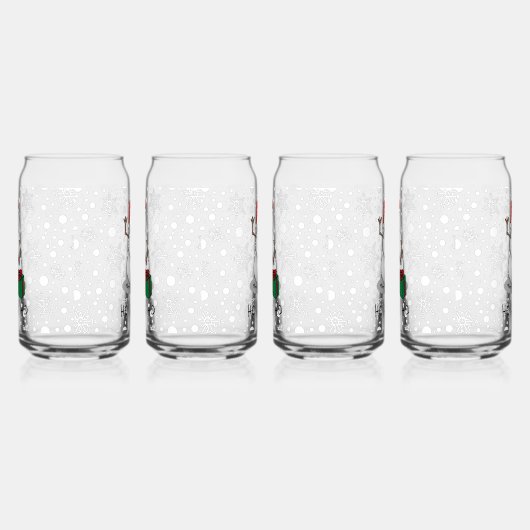 Ho Ho Ho Vrolijk Kerstman Schattige Sneeuwman Blikvorm Glas (Rechts)