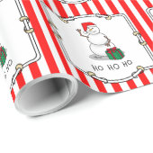 Ho Ho Ho Vrolijk Kerstman Schattige Sneeuwman Cadeaupapier (Rol Hoek)