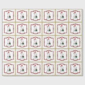 Ho Ho Ho Vrolijk Kerstman Schattige Sneeuwman Cadeaupapier (Vlak)