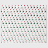 Ho Ho Ho Vrolijk Kerstman Schattige Sneeuwman Cadeaupapier (Vlak)