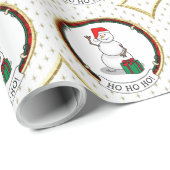 Ho Ho Ho Vrolijk Kerstman Schattige Sneeuwman Cadeaupapier (Rol Hoek)