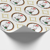 Ho Ho Ho Vrolijk Kerstman Schattige Sneeuwman Cadeaupapier (Hoek)