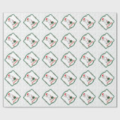 Ho Ho Ho Vrolijk Kerstman Schattige Sneeuwman Cadeaupapier (Vlak)