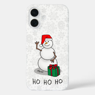 Ho Ho Ho Vrolijk Kerstman Schattige Sneeuwman iPhone 16 Hoesje