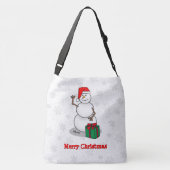Ho Ho Ho Vrolijk Kerstman Schattige Sneeuwman Crossbody Tas (Achterkant)