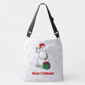 Ho Ho Ho Vrolijk Kerstman Schattige Sneeuwman Crossbody Tas (Voorkant)