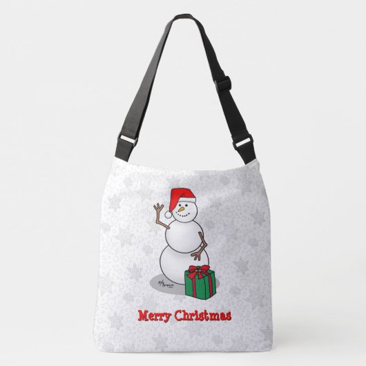 Ho Ho Ho Vrolijk Kerstman Schattige Sneeuwman Crossbody Tas (Voorkant)