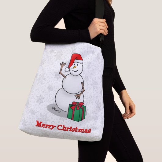 Ho Ho Ho Vrolijk Kerstman Schattige Sneeuwman Crossbody Tas (Dichtbij)